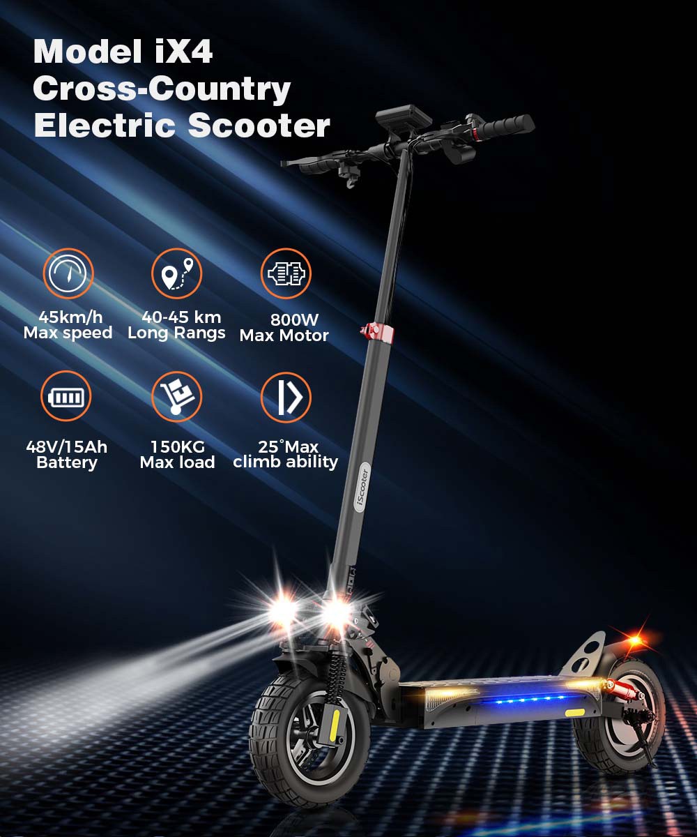 ISCOOTER - iScooter iX4 Scooter électrique 10 ''pneus en nid d